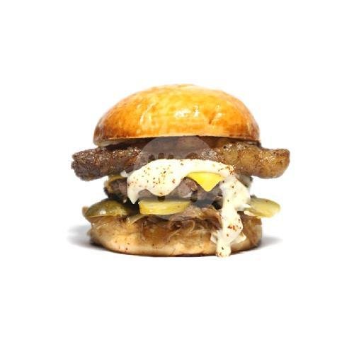 Fatfatfat menu Makan Daging Burger & Fries, Bengkel Klodran