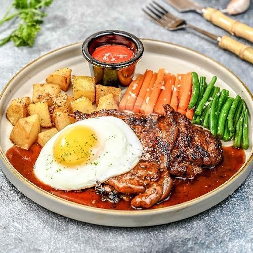 Grill Chicken Steak with Egg menu Tong Tji Tea House, Pacific Mall Tegal