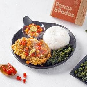 Paket Nasi Ayam Geprek Krispy Large Pilih Saos Bbq/Saos Keju menu Ayam Geprek Rempah, Metro