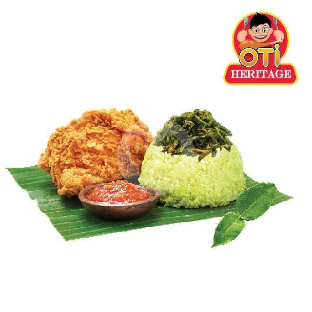 Nasi Daun Jeruk 1 + Sambal Terasi menu Oti Fried Chicken, Kranggan