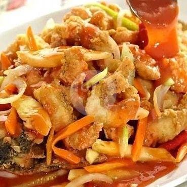 Cumi Saos Padang menu Bakmie dan Seafood DM, Bangka