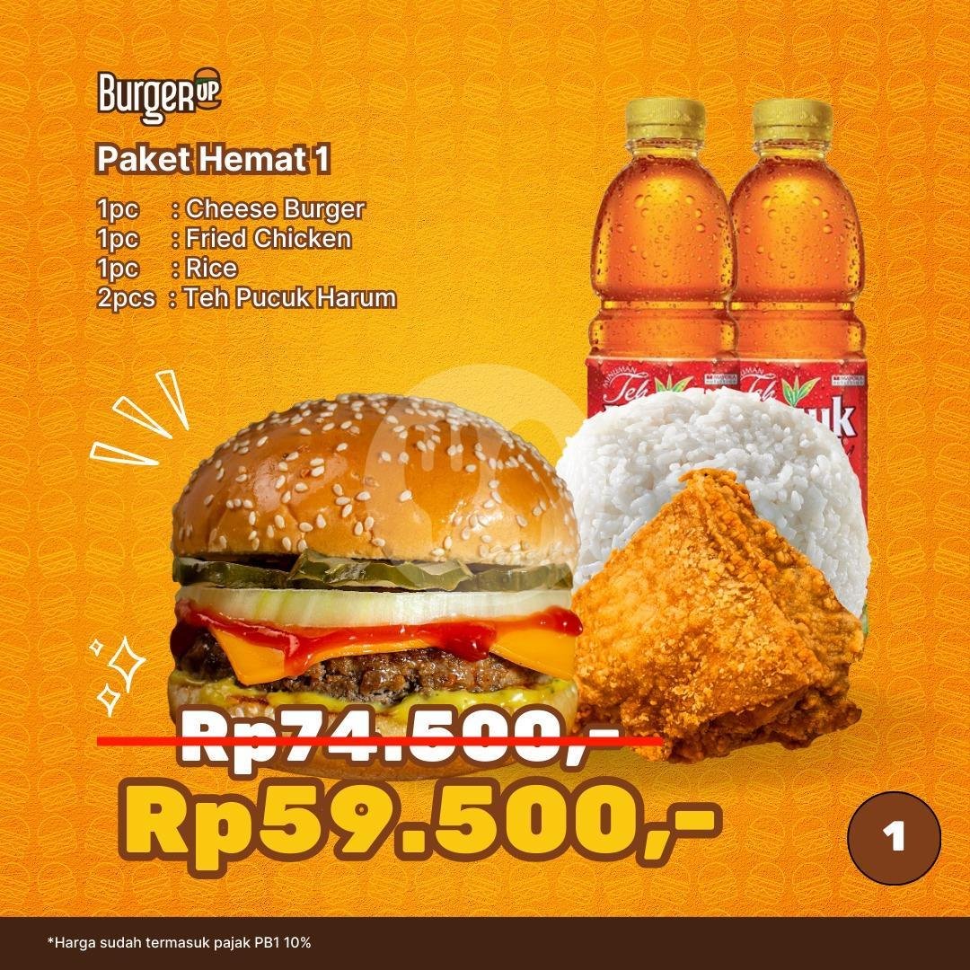 Paket Hemat Ber-2 (1) menu Burger Up, Dharmahusada