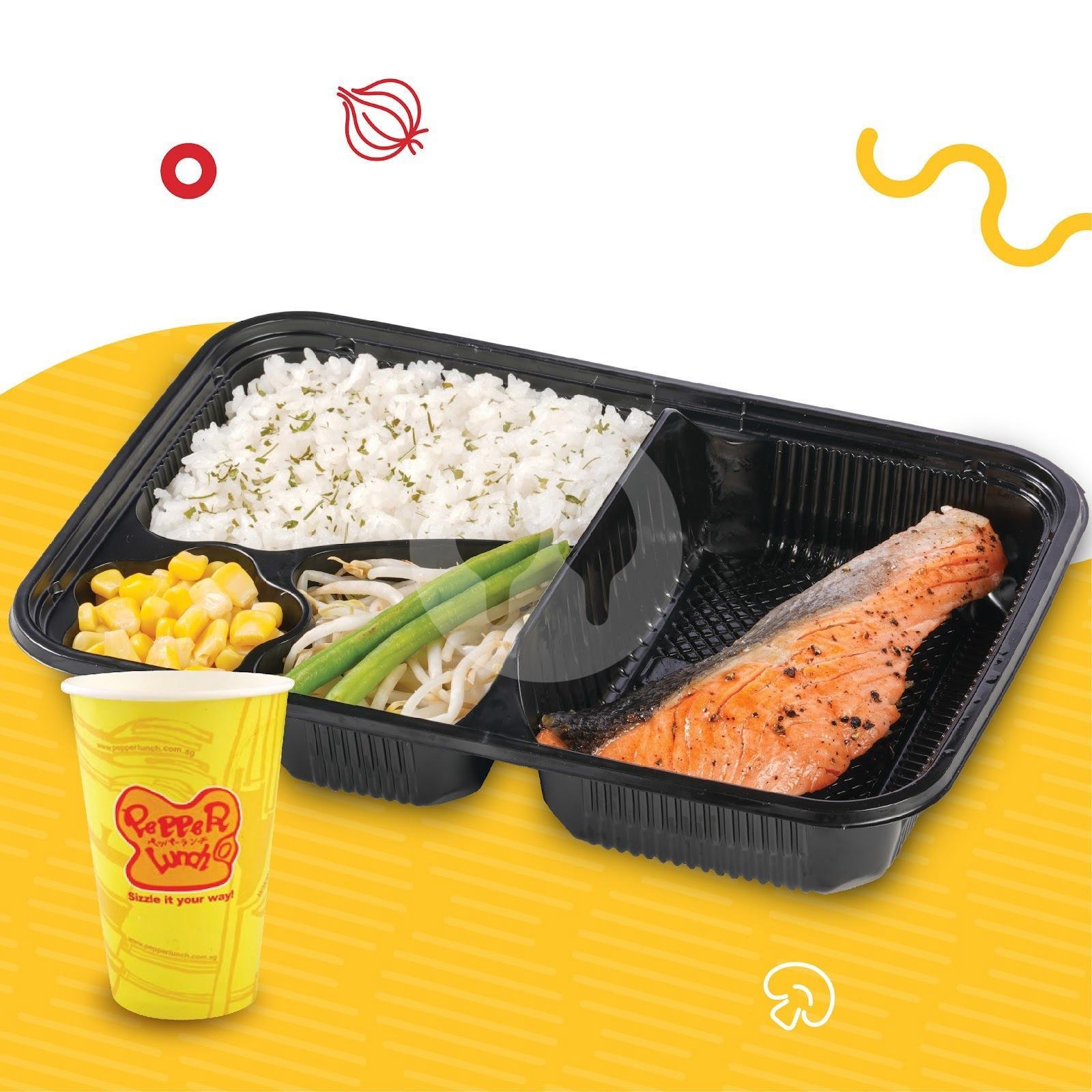 Happy Diced Beef Delight + Ice Green Tea menu Pepper Lunch Express, Senayan City