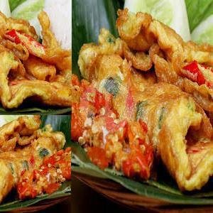 Udang Krispy + Es Teh menu Nasi Penyetan Bu Tin, Waru
