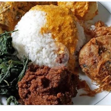 Nasi Kikil ( Kulit ) + perkedel menu Rumah Makan Padang Baringin Indah, Harjamukti