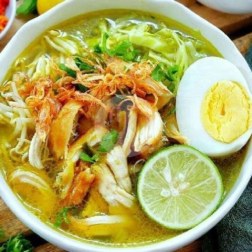 Makroni menu Soto Ayam Surabaya Asli. Cak Mus