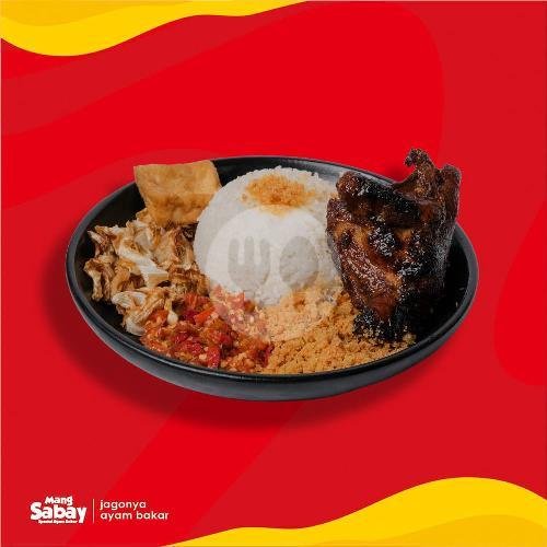 Ayam Krispi Bakar + Nasi menu Mangsabay Spesial Ayam Bakar