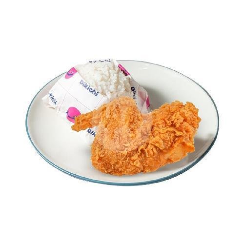 KEBELI 2B ( CRISPY HOT PAHA BAWAH + RICE) menu DIKICHI Spicy Fried Chicken and Dimsum
