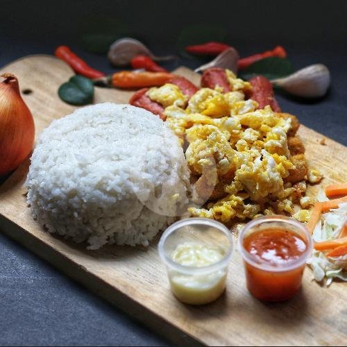 Nasi Telur Mata Sapi/ Dadar dg Pilihan Saus menu Kantin Mba Candra