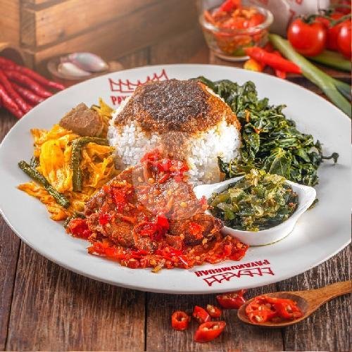 Nasi Dendeng Batokok Lado Hijau menu RM. Payakumbuah, Surabaya Gubeng