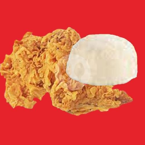 Ayam Dada/Paha Atas (Original )+Nasi menu De Chick Fried Chicken, Kordon