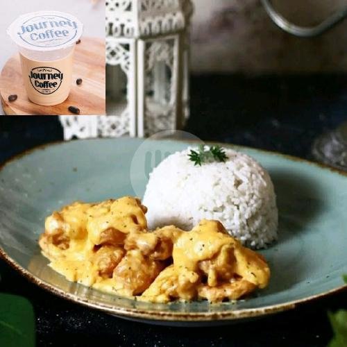 Plain Rice With Dori Sambal Matah + Kopi Susu Classic menu Journey Coffee, Tebet