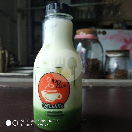 Ice Milk Matcha Greentea menu Kopi Pasir Aladdin & Yasmin Burger, Veteran