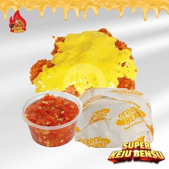 Super Keju Crumble : 1 Ayam Crumble + 1 Nasi + Keju + 1 Sambal Geprek menu Geprek Bensu, Dago