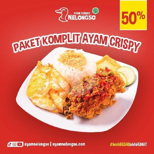 Paket Komplit Geprek Kribo menu Ayam Goreng Nelongso, Kediri