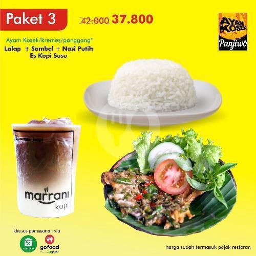 Paket 4 menu Ayam Kosek Panjiwo, A Yani