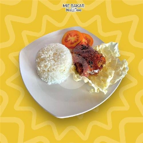 Ayam Geprek BBQ + Nasi + Moza menu Mie Bakar Mooiee, Jl. Tj Berok Kurao Pagang