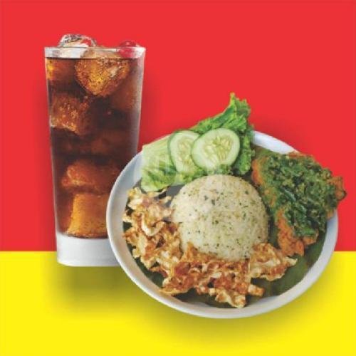 Nasi Ayam Geprek Komplit + Free Teh menu Ayam Geprek Sambel Ijo, Ngaglik