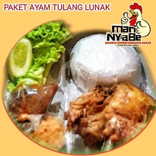 Nasi Ayam Tulang Lunak Goreng + Tahu / Tempe/ Terong + Es Teh menu Ayam Kremes Tulang Lunak Mari Nyabe, Ambarbinangun