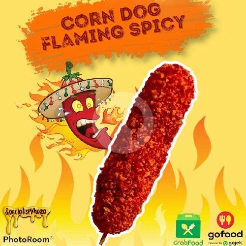 Corn Dog Flaming Spicy menu Specialist Moza, Lowokwaru