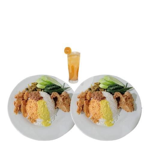 2 Porsi Nasi Ayam Goreng + Eh Teh Manis menu RM Nasi Padang Takana Juo, Cipadung