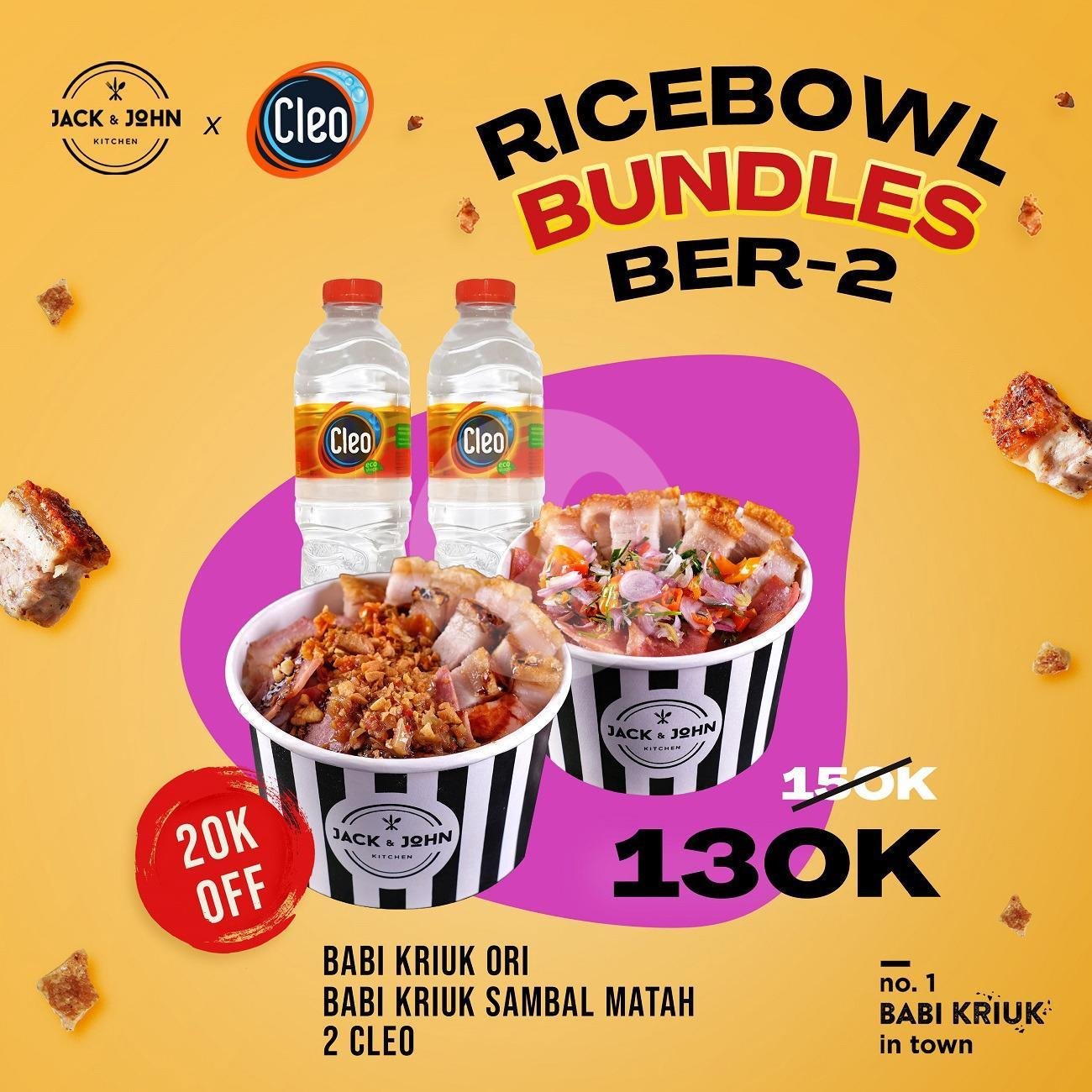 Bestseller Ricebowl Bundles Ber3 Ori 30K Off menu Jack & John Roast Pork - Babi Kriuk, Darmo Permai