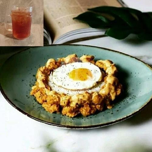 Plain Rice With Chicken Sambal Matah + Iced Tea/Lemon Tea menu Journey Coffee, Tebet