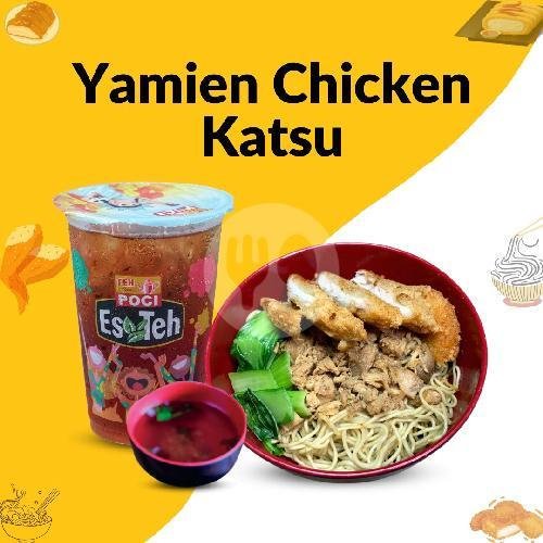 Mie Yamien Ayam + Lumpia Kulit Tahu + Es Teh Poci menu Mie Colot, Pekalangan