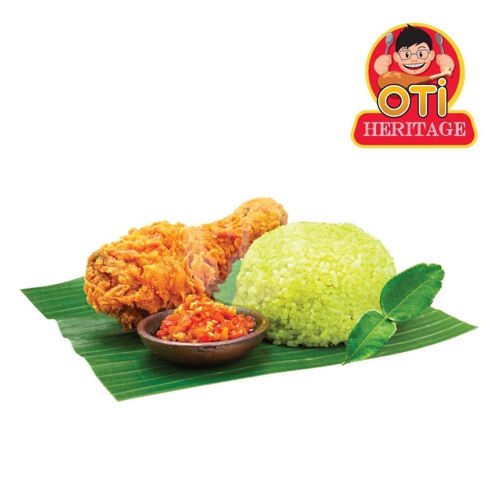 Nasi Daun Jeruk 2 + Sambal Bawang menu Oti Fried Chicken, Kranggan