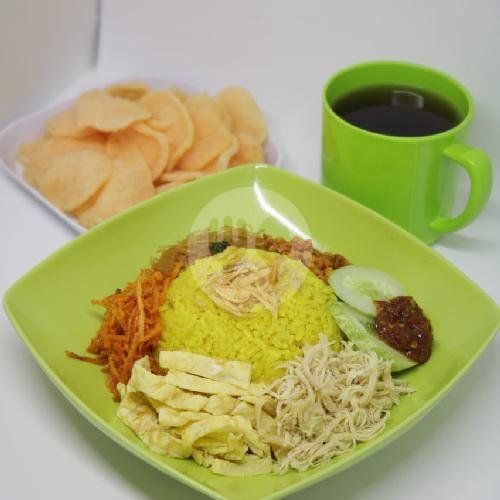 Nasi Kuning Ayam Suwir ( Di Bungkus ) menu Gerobak Hejo Van Java, Mesjid Babusallam