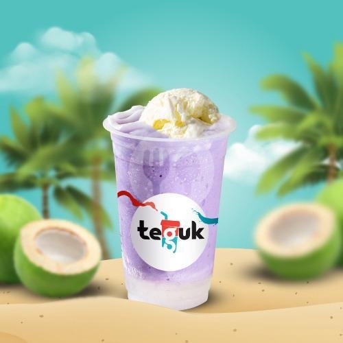 Coconut Taro Float R menu Teguk, Raya Tengah Kramat Jati