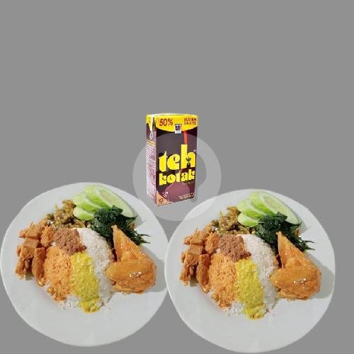 2 Porsi Nasi Rendang + Teh Kotak menu RM Nasi Padang Takana Juo, Cipadung