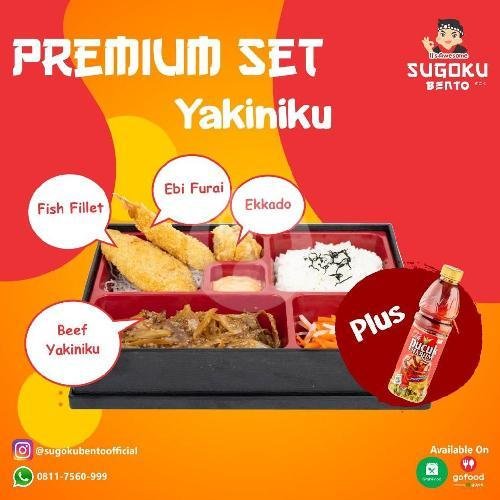 Spesial Beef Set Ekkado Yakiniku+ Teh Pucuk menu Sugoku Bento, KH Wahid Hasyim