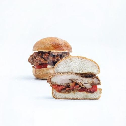 Fungi Guy Single Burger menu Makan Daging Burger & Fries, Bengkel Klodran