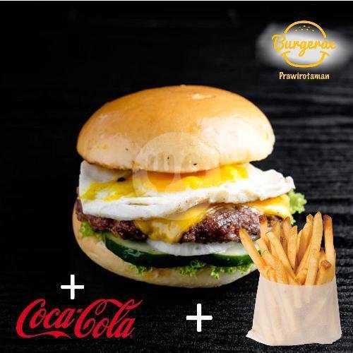 Hemat B (Cheese Burger + Coke/ Fanta/ Sprite + Home Made Fries) menu Burgerax, Selokan Mataram