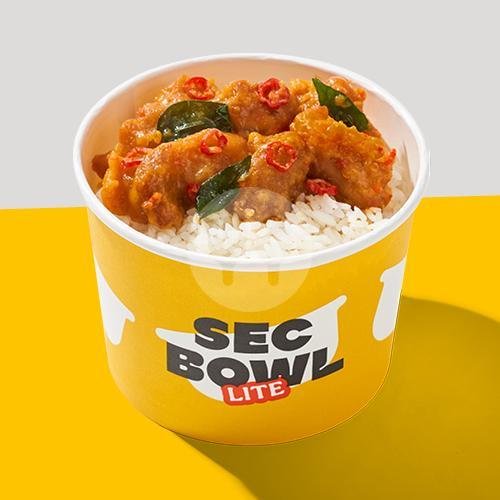 LITE Salted Egg Chicken Pedas Jeruk menu Sec Bowl, Kelapa Gading