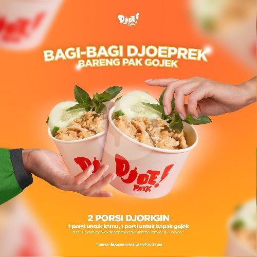 Paket Berbagi 1 Porsi Untuk Sobat Djoe 1 Porsi Untuk Driver Gojek menu Ayam Djoeprek, Pesantren