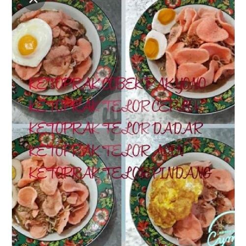 Ketoprak Telor Dadar + Es Teh Manis menu Ketoprak Cobek Pak Yono (Asli), Karang Tengah