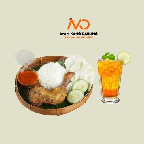 NASi + Ayam Goreng + Lemon Tea menu Ayam Bakar Tulang Lunak Kang Darling, Cipadung
