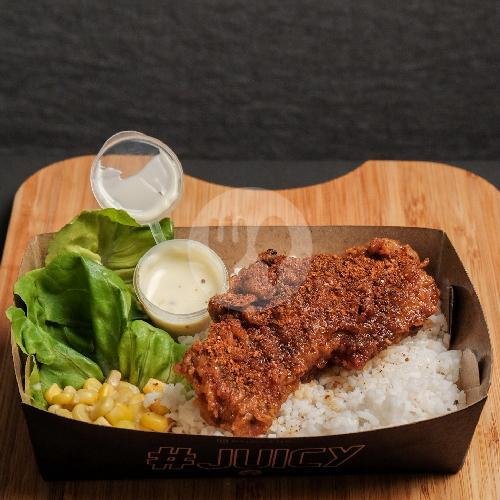Cajun Fried Chicken Rice Box menu BBQ Rooftop, Sudirman