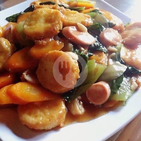 Cah Kangkung Seafood + Nasi menu Kedai Aas, Bojongsoang