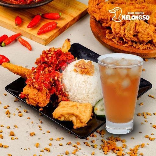 Paket Komplit Geprek Kribo menu Ayam Goreng Nelongso, Cirebon