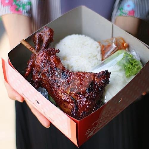 Nasi Dus / Box Geprek Paha Tepong Bakar menu Ayam Bakar 