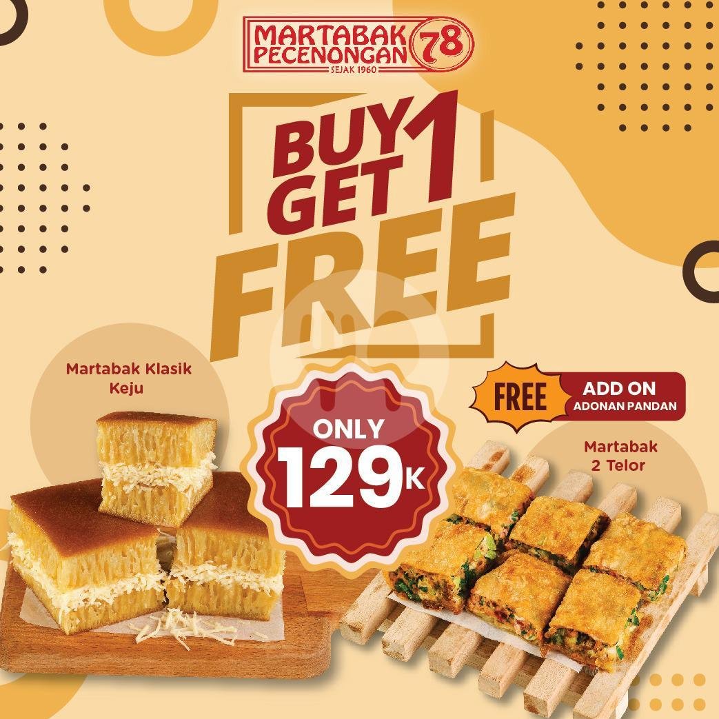 B1G1 Martabak Klasik CKW + Martabak 2 Telor menu Martabak Pecenongan 78, Condet